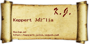 Keppert Júlia névjegykártya